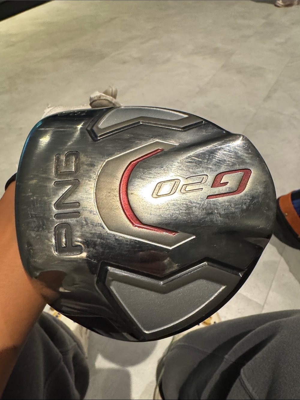 Ping G20 Driver Head Silver with Red Accents